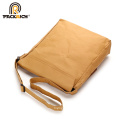 custom washable kraft paper messenger single shoulder long strip bag for man